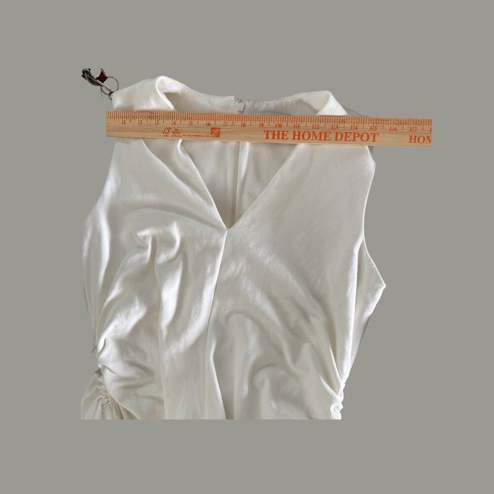 COS Gathered Asymmetric White Midi Dress M - Picture 10 of 13